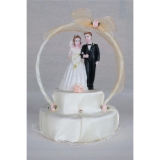 Stroik na tort weselny podwójny duża para atłas -2124