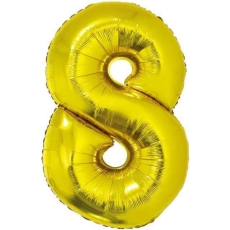 Balon foliowy "Cyfra 8", złota, 85cm-2265