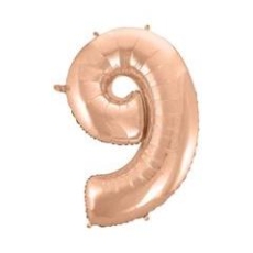 Balon foliowy "Cyfra 9",różowo-złota,92 cm-2965