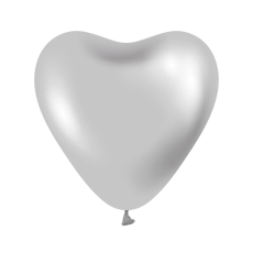 Balony Beauty&Charm, platynowe srebrne serca12"/6s-4928