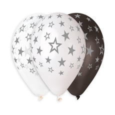 BALONY W GWIAZDKI SREBRNE,URODZINY,NOWY ROK,6SZT-5859
