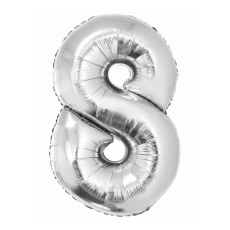 Balon foliowy "Cyfra 8", srebrna, 92cm-6011