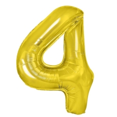 BALON FOLIOWY ZŁOTY CYFRA 4 100cm URODZINY BAL-7440