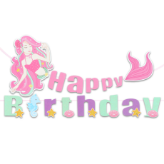 BANER HAPPY BIRTHDAY SYRENKA 300cm URODZINY PARTY-7510