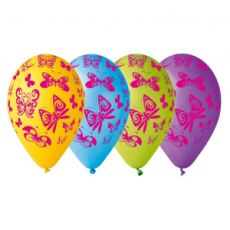 BALONY PREMIUM MOTYLE 12" 5szt URODZINY PARTY BAL-7546