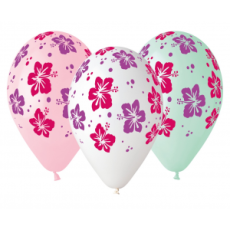 BALONY PREMIUM HIBISKUS 13" 5szt URODZINY KARNAWAŁ-7559