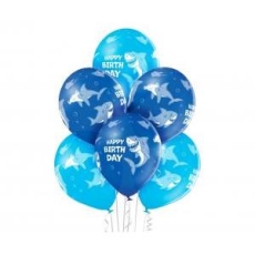 BALON D11 BRITHDAY SHARK 6szt-8052