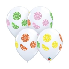 BALONY Z NADRUKIEM OWOCÓW LATO TROPIK 11"/5 szt.-8415