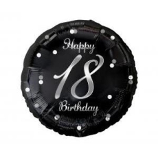 Balon foliowy B&C Happy 18 Birthday, czarny-8508