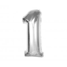 BFC38 Balon foliowy Smart, cyfra 1, srebrna, 92 cm-8694