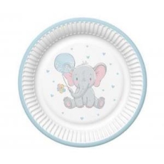 Talerzyki Baby Elephant with Blue Ballon, 8 szt.-9116