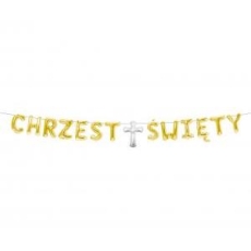 Girlanda papierowa "CHRZEST ŚWIĘTY", złota , 1,8 m-9125