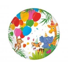Talerzyki papierowe Jungle Balloons FSC, 20 cm, 8 -9146