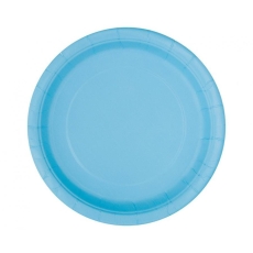 Talerzyki papierowe błękitne jasnoniebieskie 18cm-9247