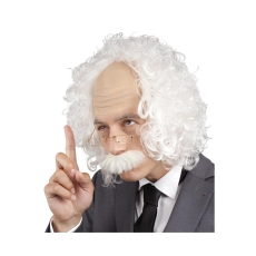 Peruka Profesor z wąsami i okularami-9453