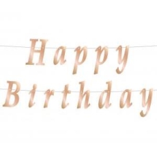 GIRLANDA HAPPY BIRTHDAY DIY 11x200 RÓŻOWO-ZŁOTA-9485