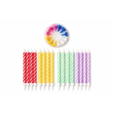 ŚWIECZKI KLASYCZNE 24/12 PŁOMIEŃ URODZINY TORT-9597