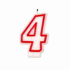 Świeczka Czerwony Obrys "4"-9623