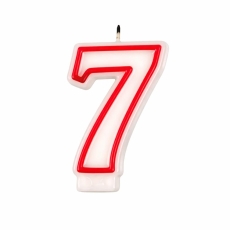 Świeczka Czerwony Obrys "7"-9627