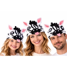 CZAPKA ZEBRA  MADAGASKAR ZOO PASKI BIAŁE CZARNE -9673