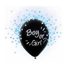 Balon, Boy Or Girl, niebieskie konfetti, 12 cali-9683