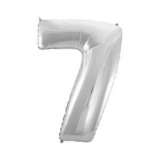 Balon foliowy "Cyfra 7", srebrna, 92cm-9878