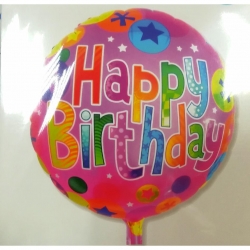 Balon foliowy "Happy Birthday(gwiazdki)", 34cm-2276