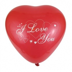 Balon CRS pastel "Serce I Love You" - czerwony/50-2286