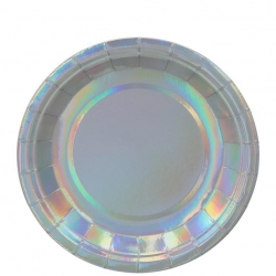 Talerzyk srebrny holograficzny 7"-3417