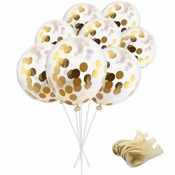 Balony ze Złotymi Płatkami 12" 4szt.-3682