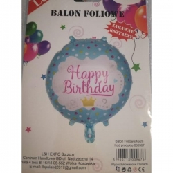 BALON HAPPY BIRTHDAY NIEBIESKI,URODZINY,PARTY-5095