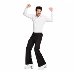 SPODNIE DISCO TANECZNE CZARNE LATA 70-TE 80-TE M/L-7189