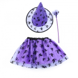 ZESTAW CZAROWNICA FIOLETOWY HALLOWEEN BAL-7943