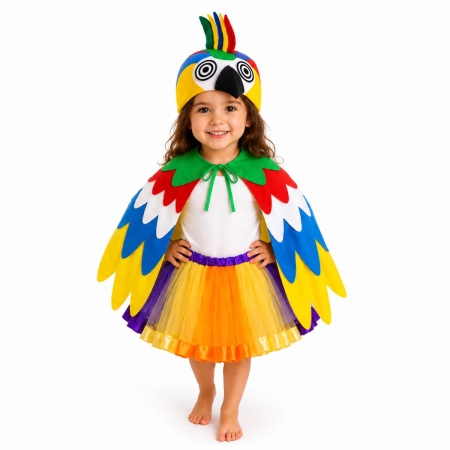 Zestaw Papuga czapka, spódniczka, skrzydła komplet-10164