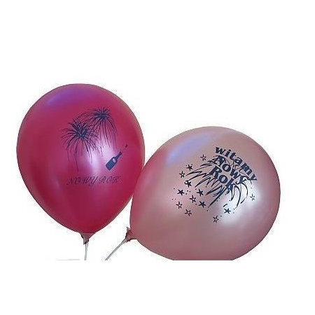 BALON METAL 10"Z NADRUKIEM "NOWY ROK" MIX 10 SZT-2287