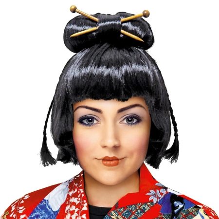 PERUKA JAPONKA GEJSZA KIMONO SAMURAJ KABUKI-2546