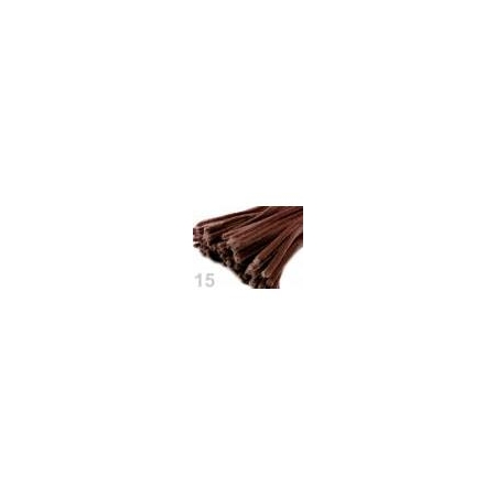 Drut pluszowy 6mm długość 30cm 15 brąz/czarny-3161
