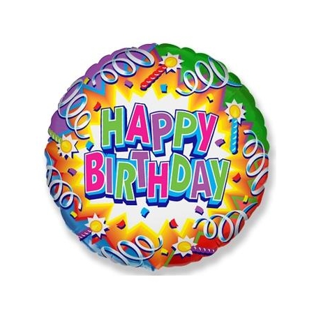 BALON FOLIOWY 18" HAPPY BIRTHDAY URODZINY STO LAT-3796