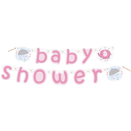 Banner"Baby Shower-Słonik"różowy-4073