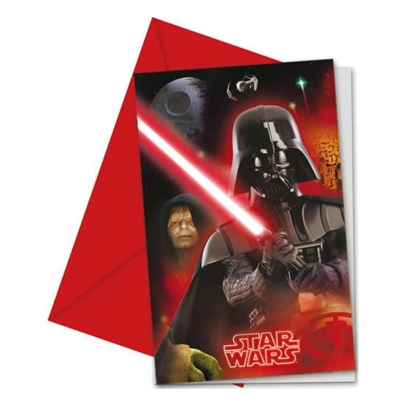 Zaproszenia z kopertą Star Wars&Heroes 6szt-4863