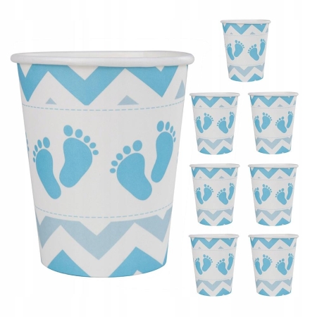 KUBECZKI BABY SHOWER NIEBIESKIE 8 SZT.-5538