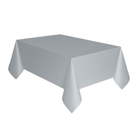 OBRUS FOLIOWY SREBRNY 137X274 CM,URODZINY,PARTY-5628