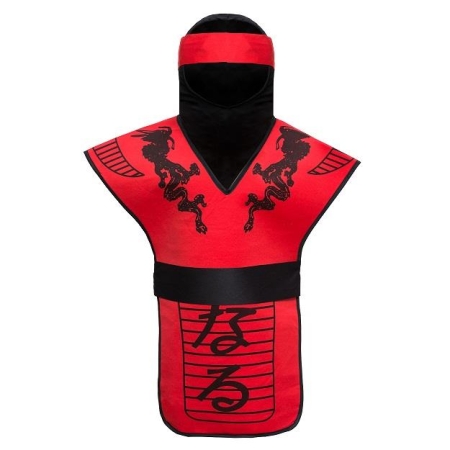 ZESTAW NINJA CZERWONY 3 CZĘŚCIOWY WOJOWNIK-5646