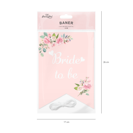 BANER WIECZÓR PANIEŃSKI BRIDE TO BE RÓŻOWY 250cm-6569