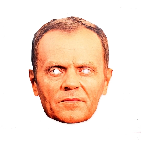 MASKA PAPIEROWA DONALD TUSK POLITYK BRUKSELA -6754