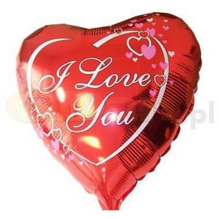 BALON FOLIOWY I LOVE YOU SERCE 18" WALENTYNKI-7148