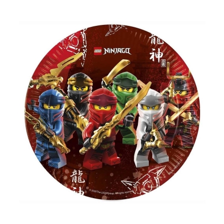 TALERZYKI PAPIEROWE LEGO NINJAGO 23cm/8szt. PARTY-7178