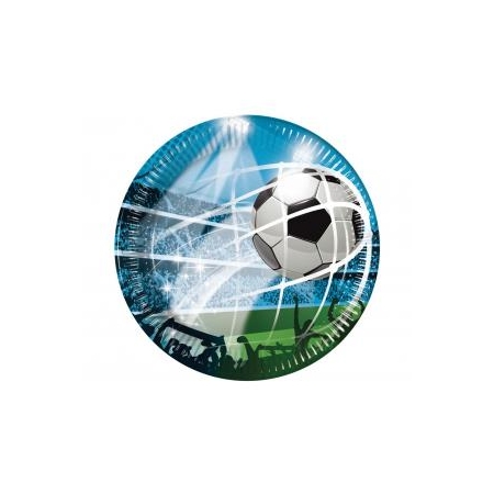 TALERZYKI PAPIEROWE SOCCER FANS 23cm, 8szt -7532