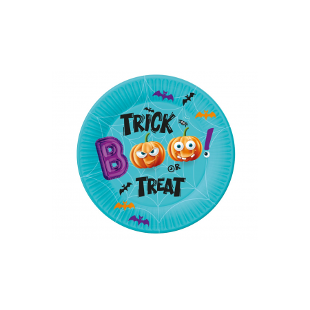 PAPIEROWE TALERZYKI NA HALLOWEEN 18cm 6szt -7848