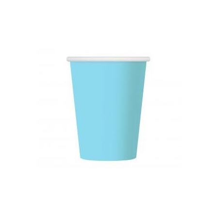 KUBECZKI PAPIEROWE JEDNOKOLOROWE BŁĘKIT 270ml 6szt-7994